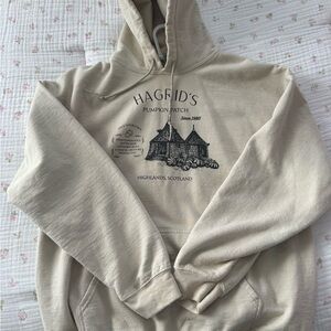 Gildan Beige Hoodie with Graphic Design
